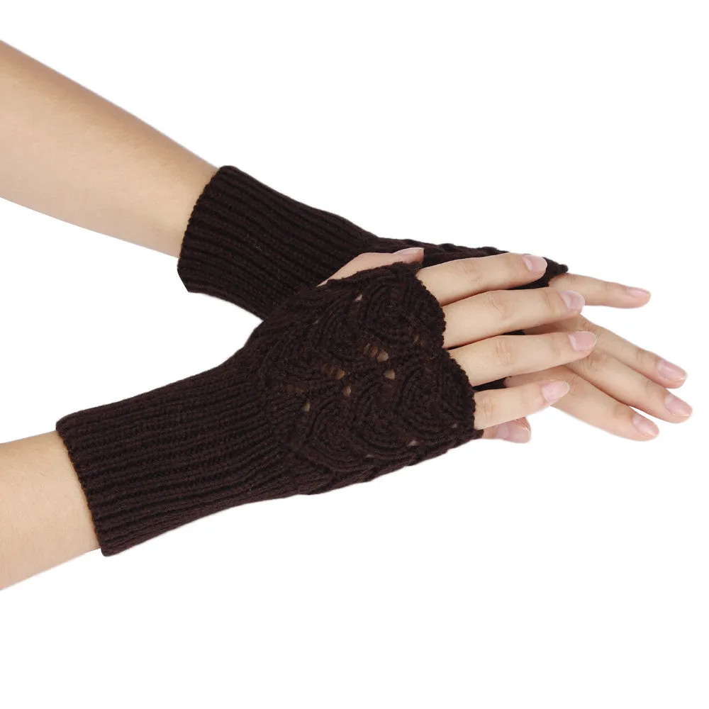 Feida Warm Brief Paragraph Knitting Half Fingerless Gloves Women Handschoenen