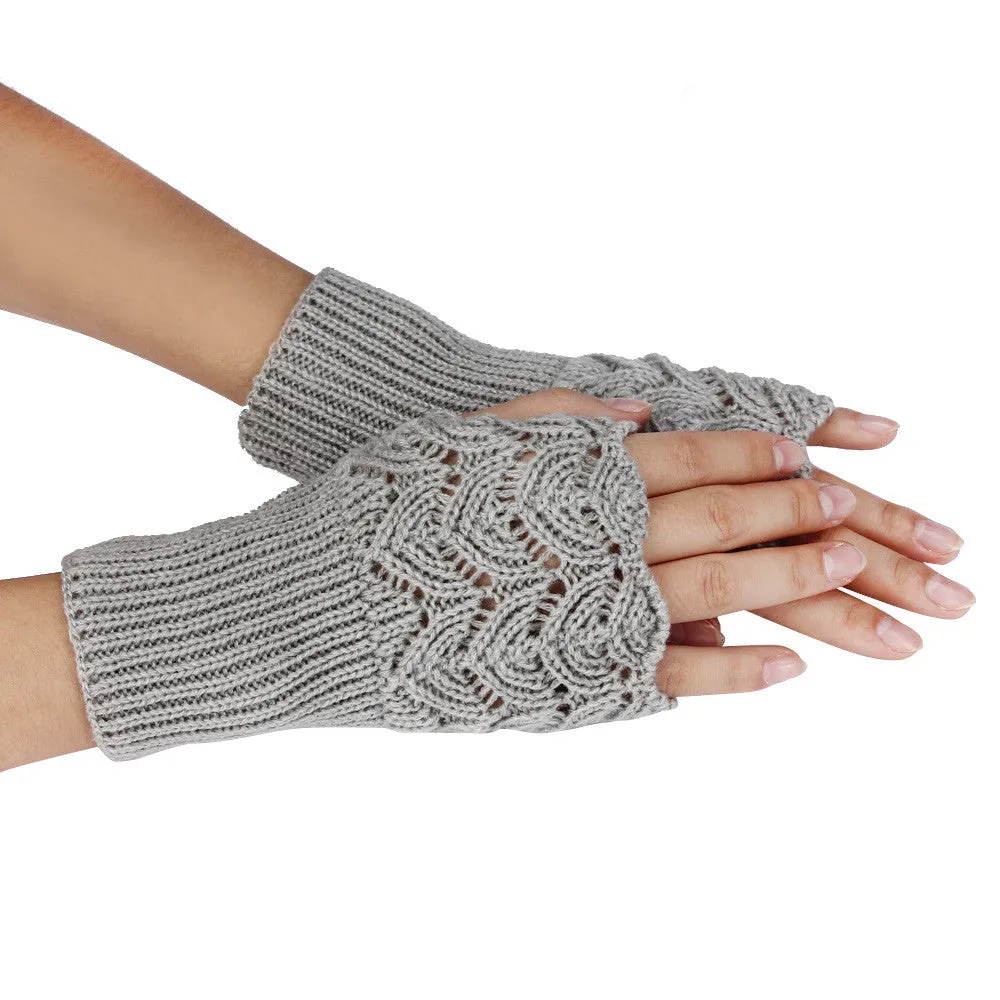 Feida Warm Brief Paragraph Knitting Half Fingerless Gloves Women Handschoenen