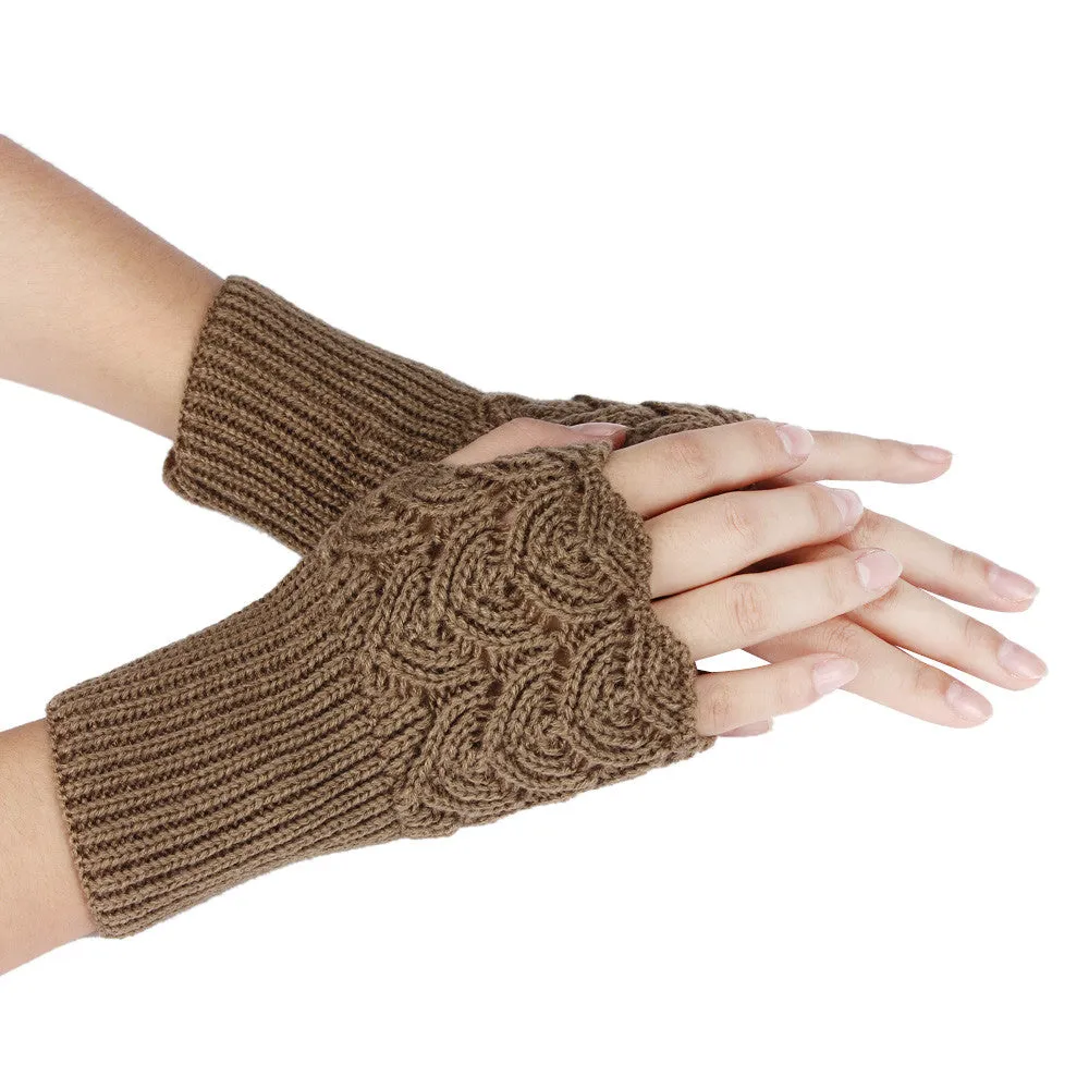 Feida Warm Brief Paragraph Knitting Half Fingerless Gloves Women Handschoenen