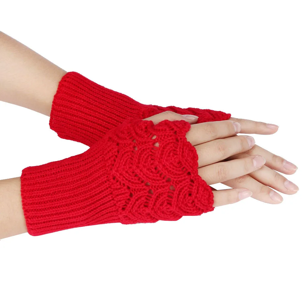 Feida Warm Brief Paragraph Knitting Half Fingerless Gloves Women Handschoenen