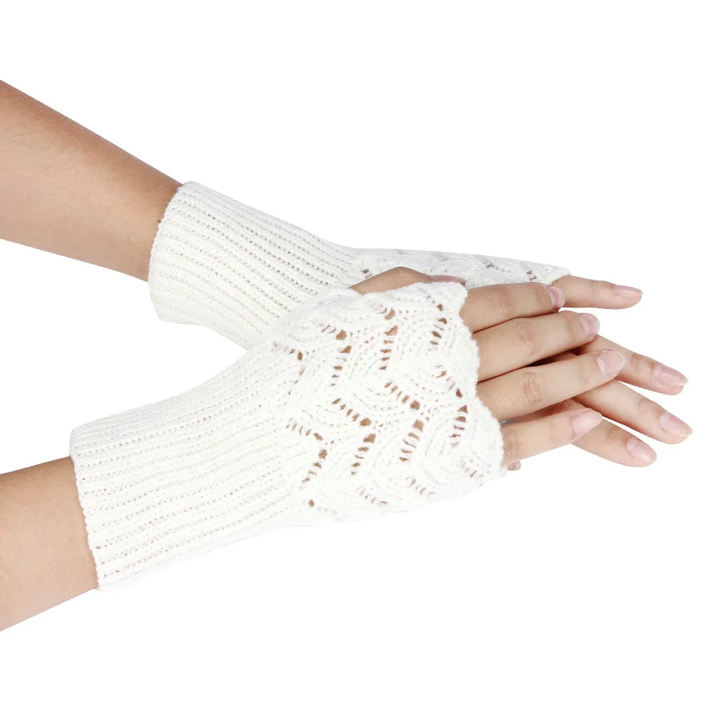 Feida Warm Brief Paragraph Knitting Half Fingerless Gloves Women Handschoenen