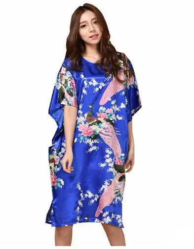 Female Satin Robe Dress Nightgown Women