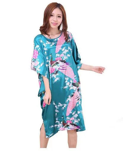 Female Satin Robe Dress Nightgown Women