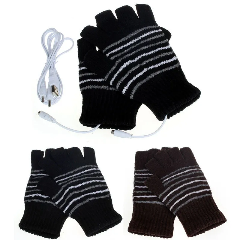 Free Shipping!New 5V USB Powered Heating Heated Winter Hand Warmer Gloves WashableAlice SM6