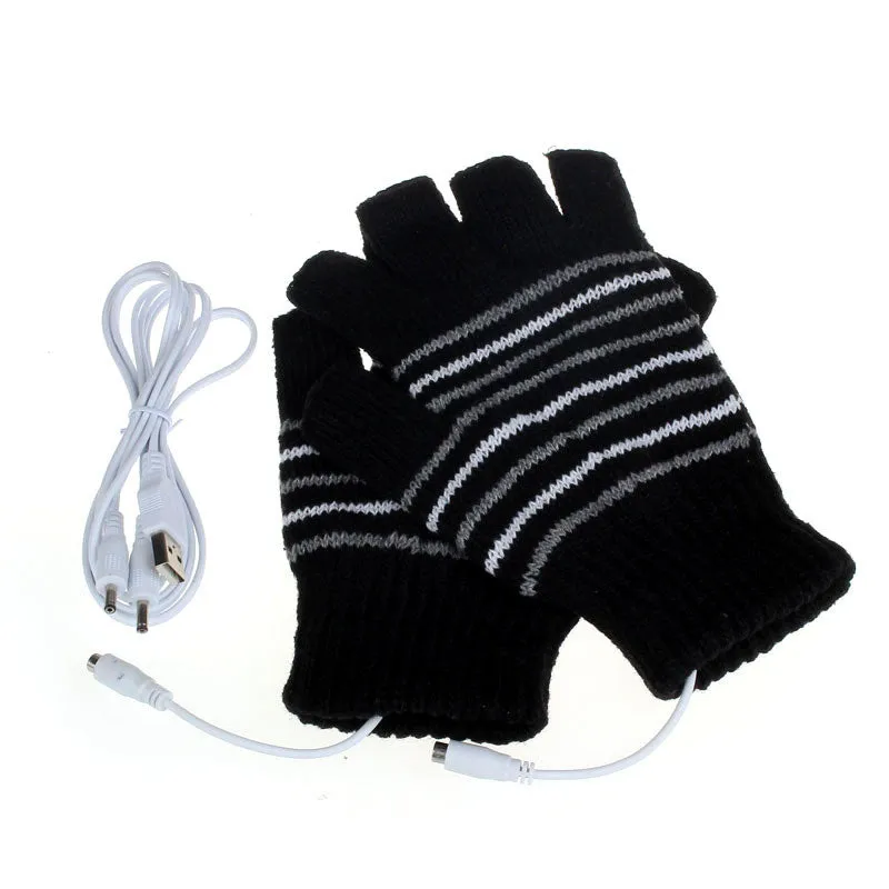 Free Shipping!New 5V USB Powered Heating Heated Winter Hand Warmer Gloves WashableAlice SM6