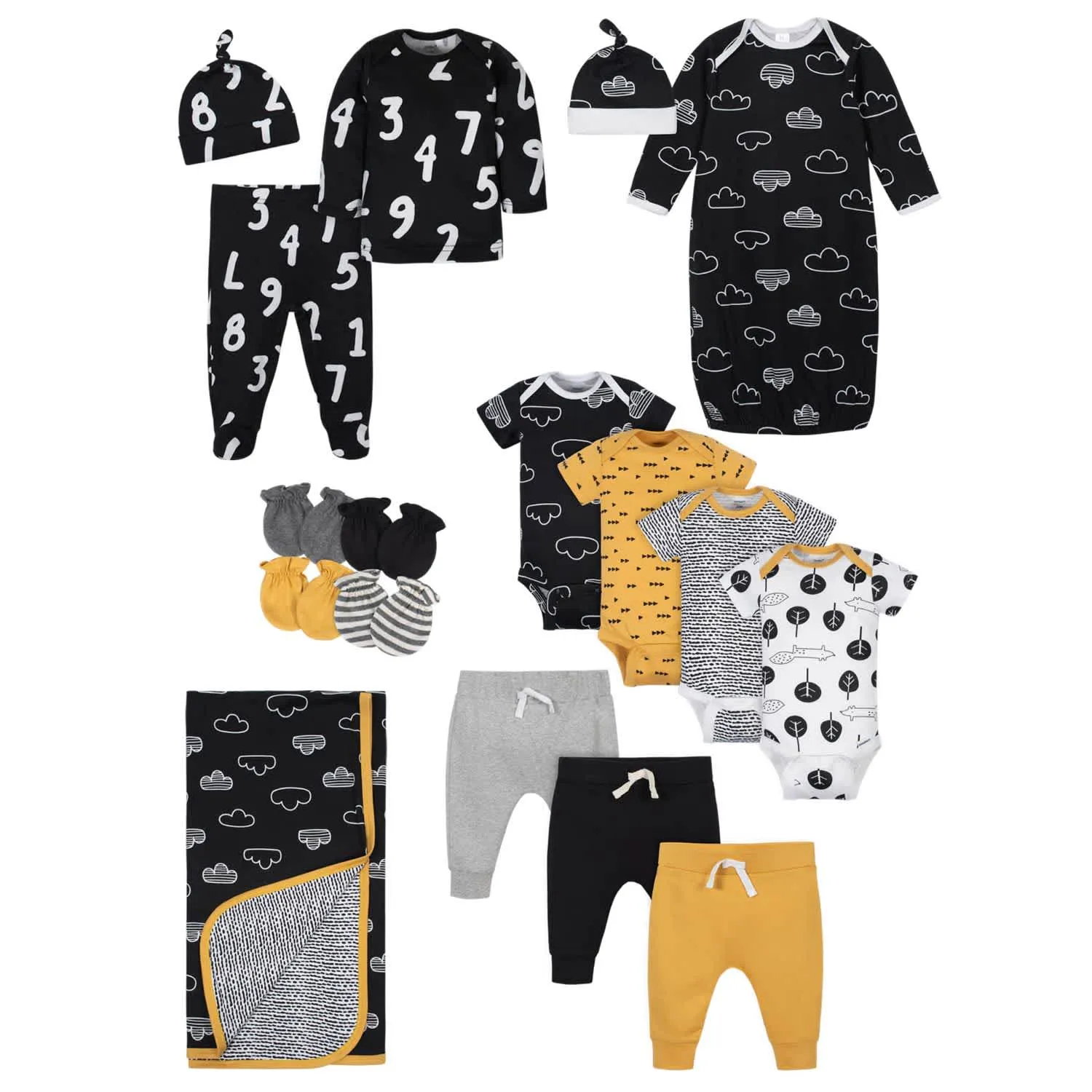 Gerber 17-Piece Baby Boys' Nature Gift Set