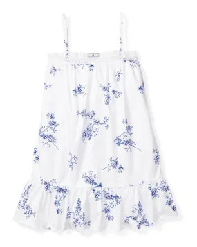 Girl's Twill Lily Nightgown | Indigo Floral