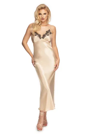 Gold satin and lace nightgown Mallory