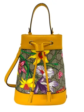 Gucci GG Supreme Flora Small Ophidia Bucket Bag NEW