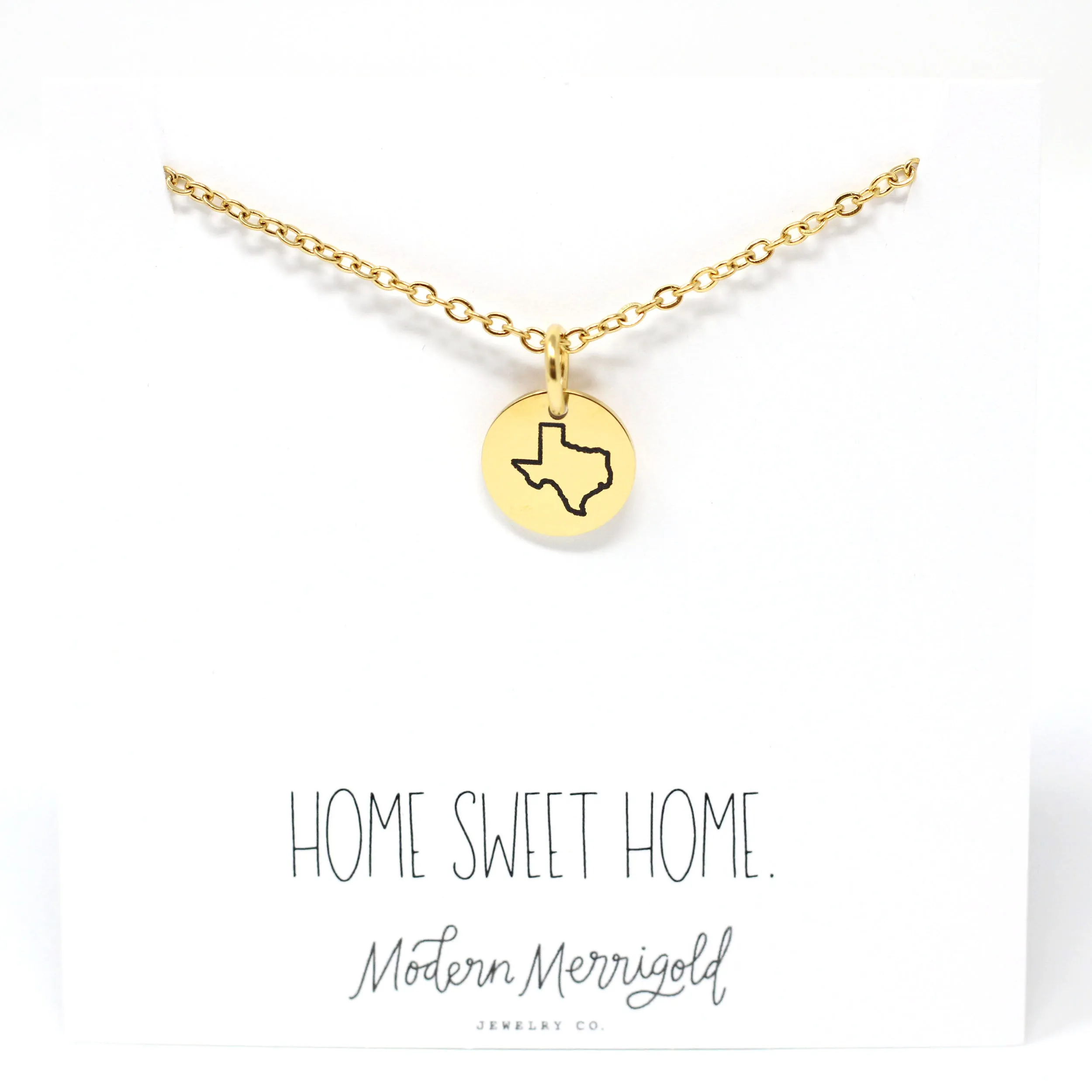 Home Sweet Home State Charm Necklace