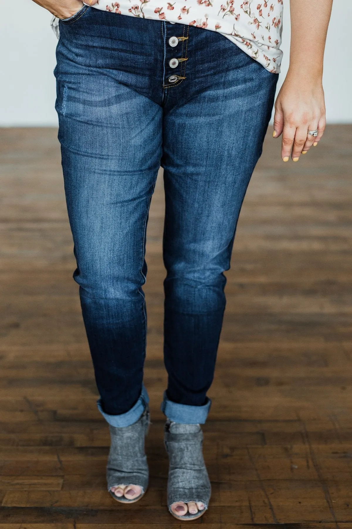 KanCan Button Fly Skinny Jeans- Rylie Wash