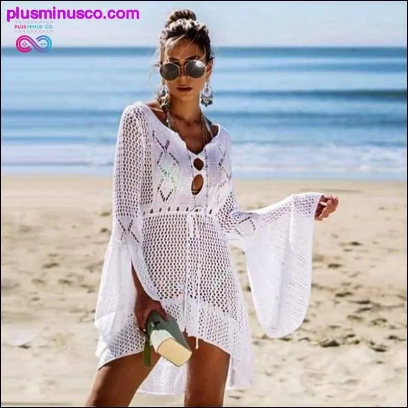 Knitting Swimwear Mesh Sexy Tunic Robe Cover Up Bikini