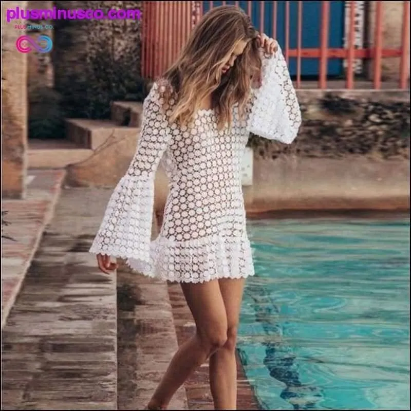 Knitting Swimwear Mesh Sexy Tunic Robe Cover Up Bikini