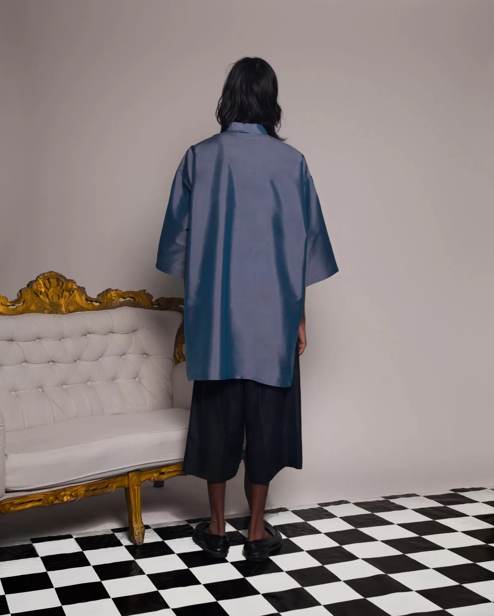 Kurta Taffeta Oversaiz (Steel Blue)