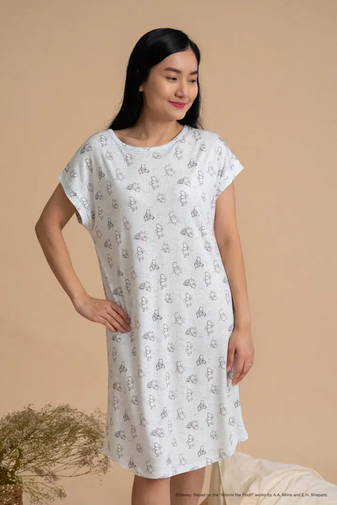 Ladies Nightgown - Blue Hunny Pooh