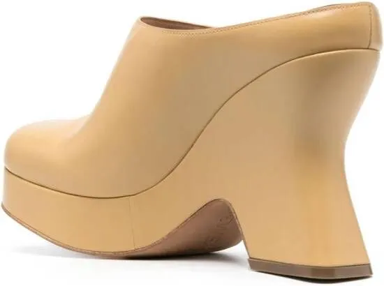 LOEWE Terra 110mm leather wedge clog Neutrals