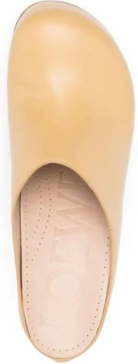 LOEWE Terra 110mm leather wedge clog Neutrals