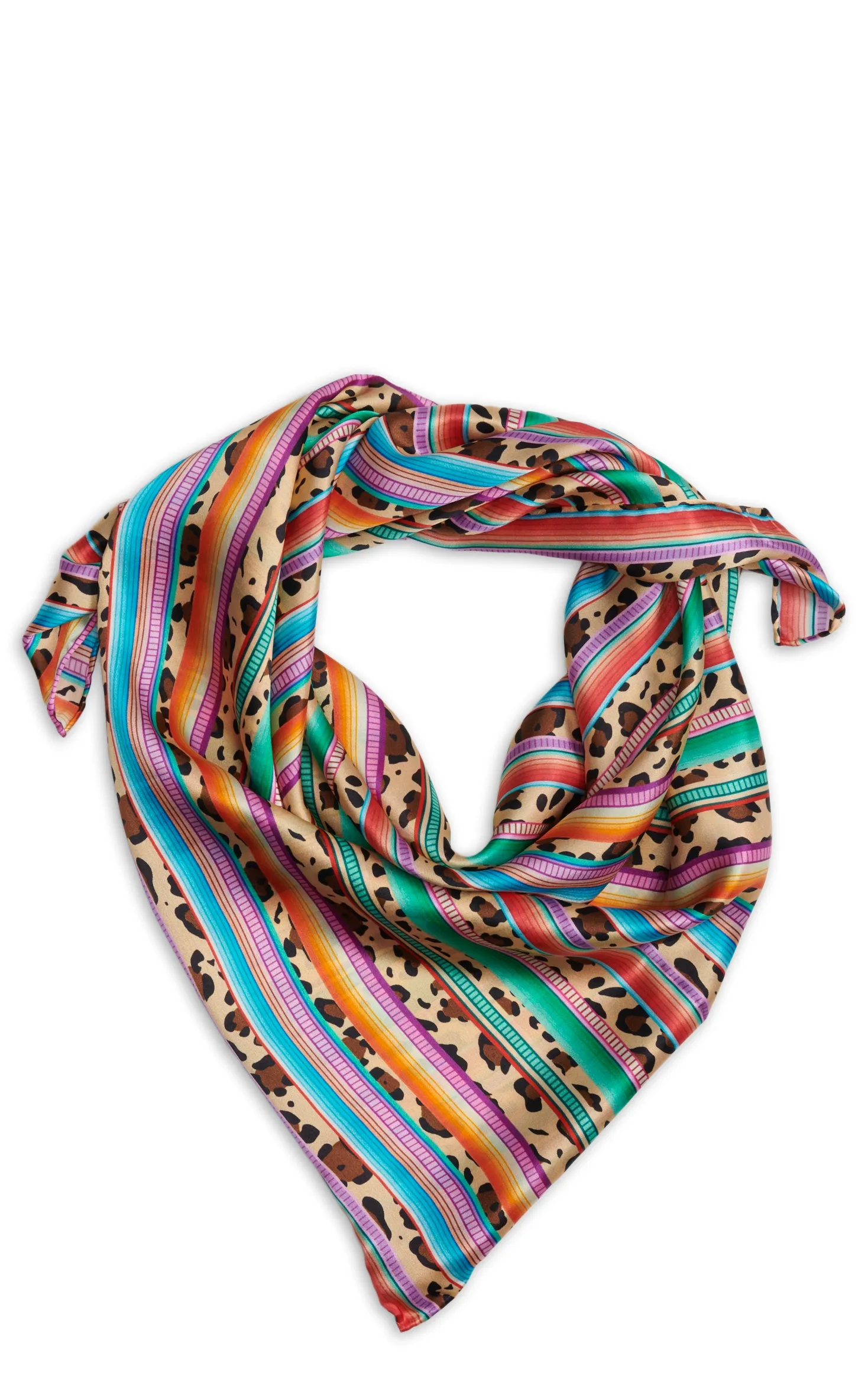 M&F Leopard Serape Stripes Wild Rags Scarf