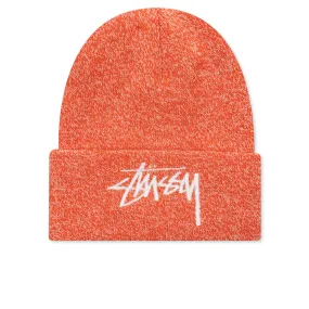 Marled Stock Cuff Beanie - Orange