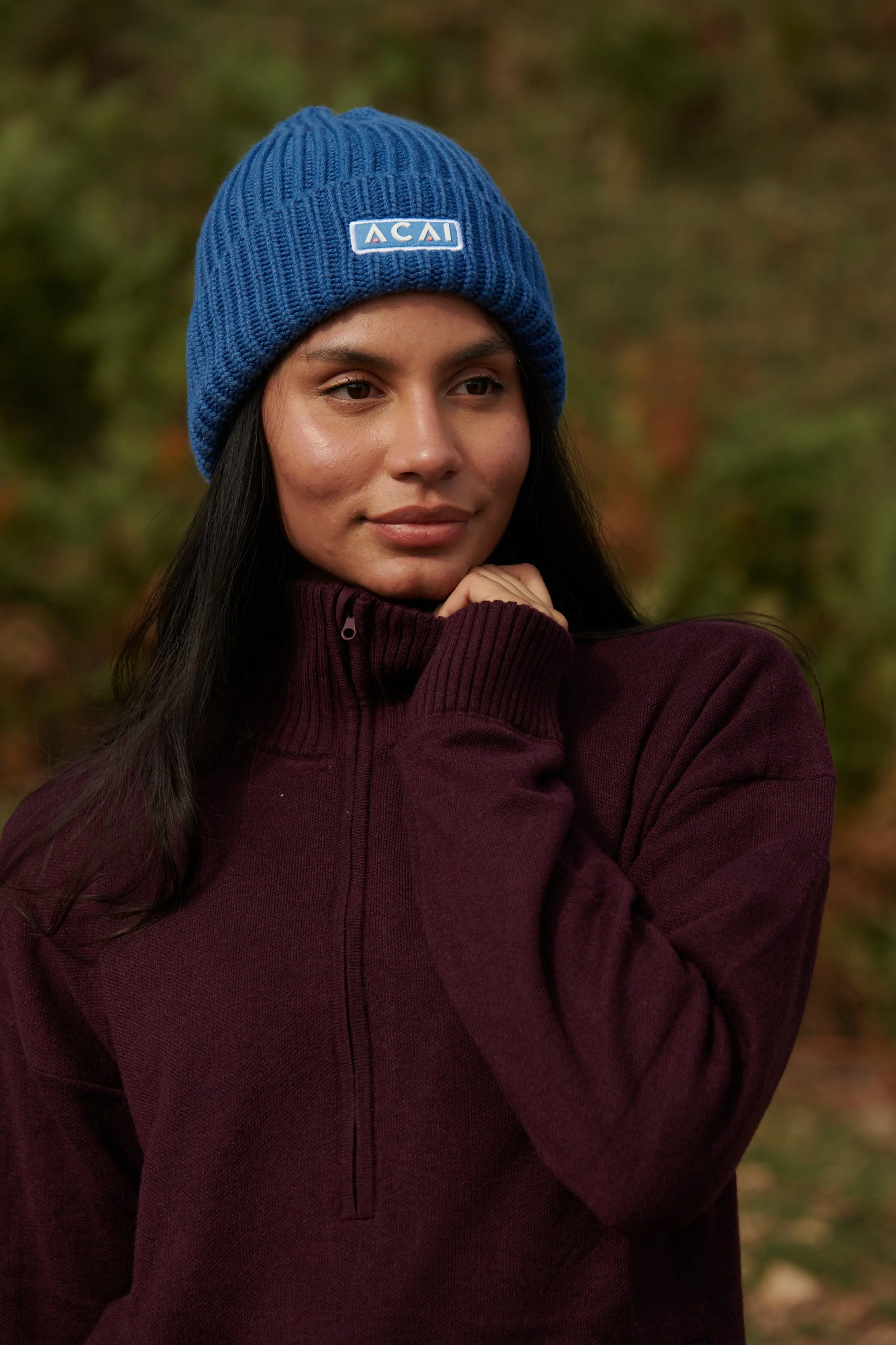 Merino Wool Beanie - Steel Blue