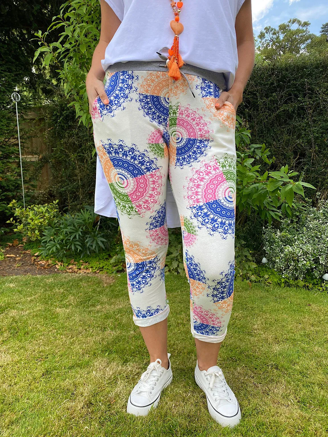 Multi Colour Circle Printed Joggers