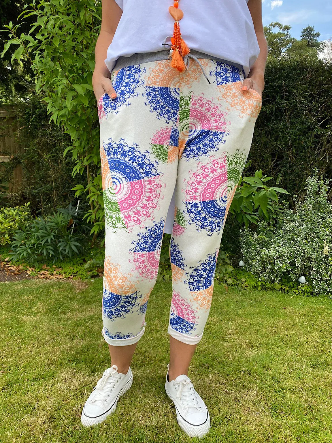 Multi Colour Circle Printed Joggers