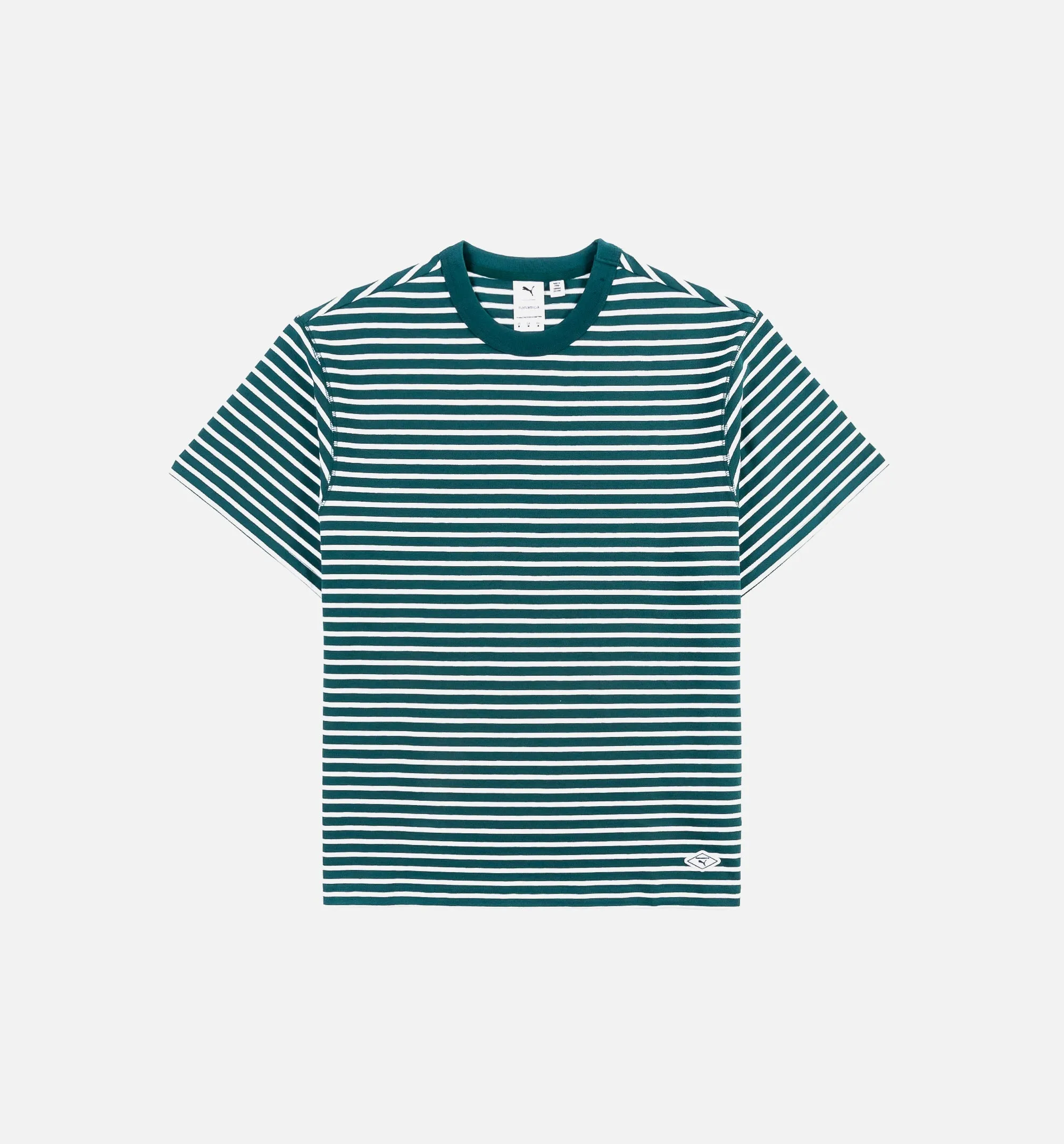 Nanamica Striped Mens Short Sleeve Shirt - Green