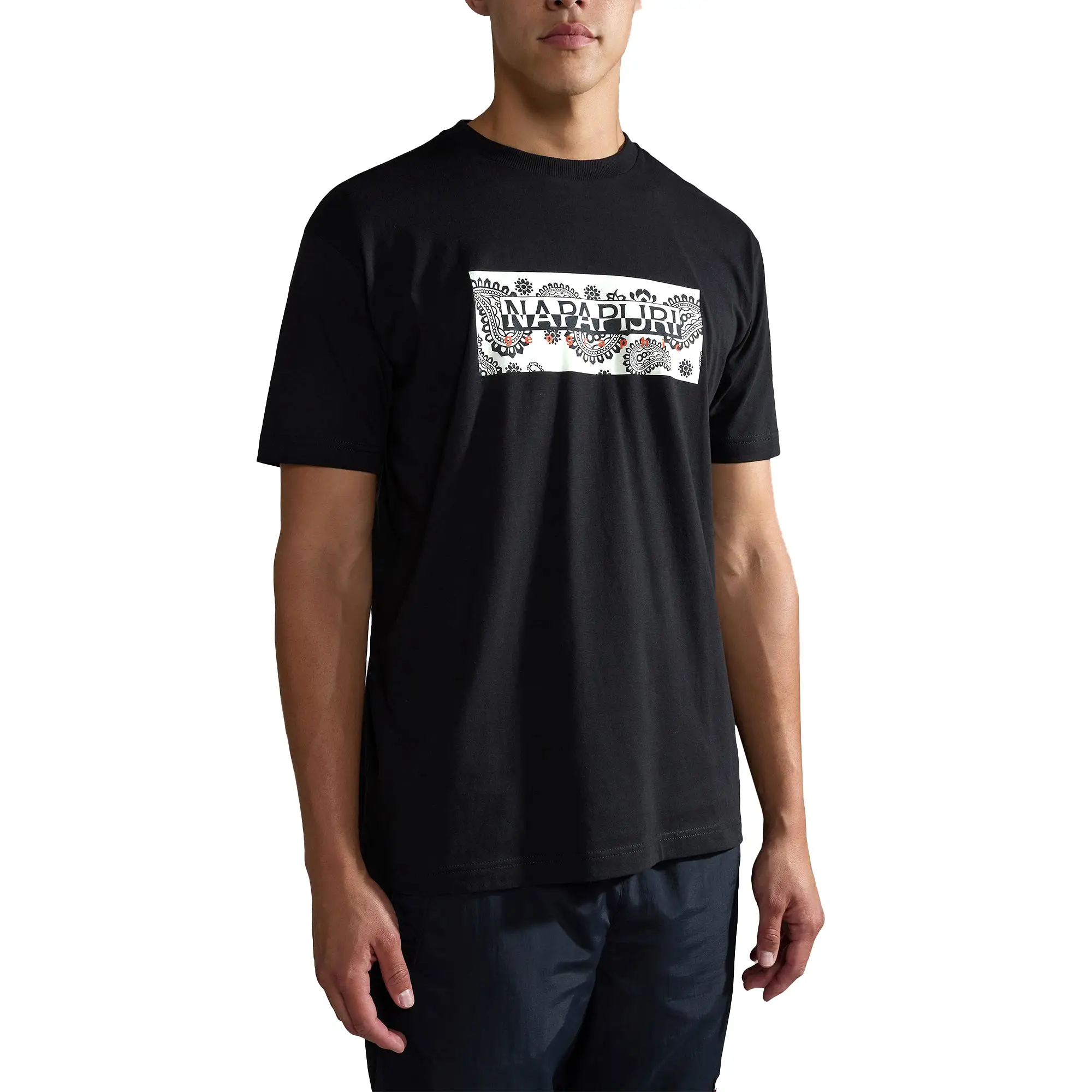 Napapijri Andesite 'Paisley Pack' Tee - Black