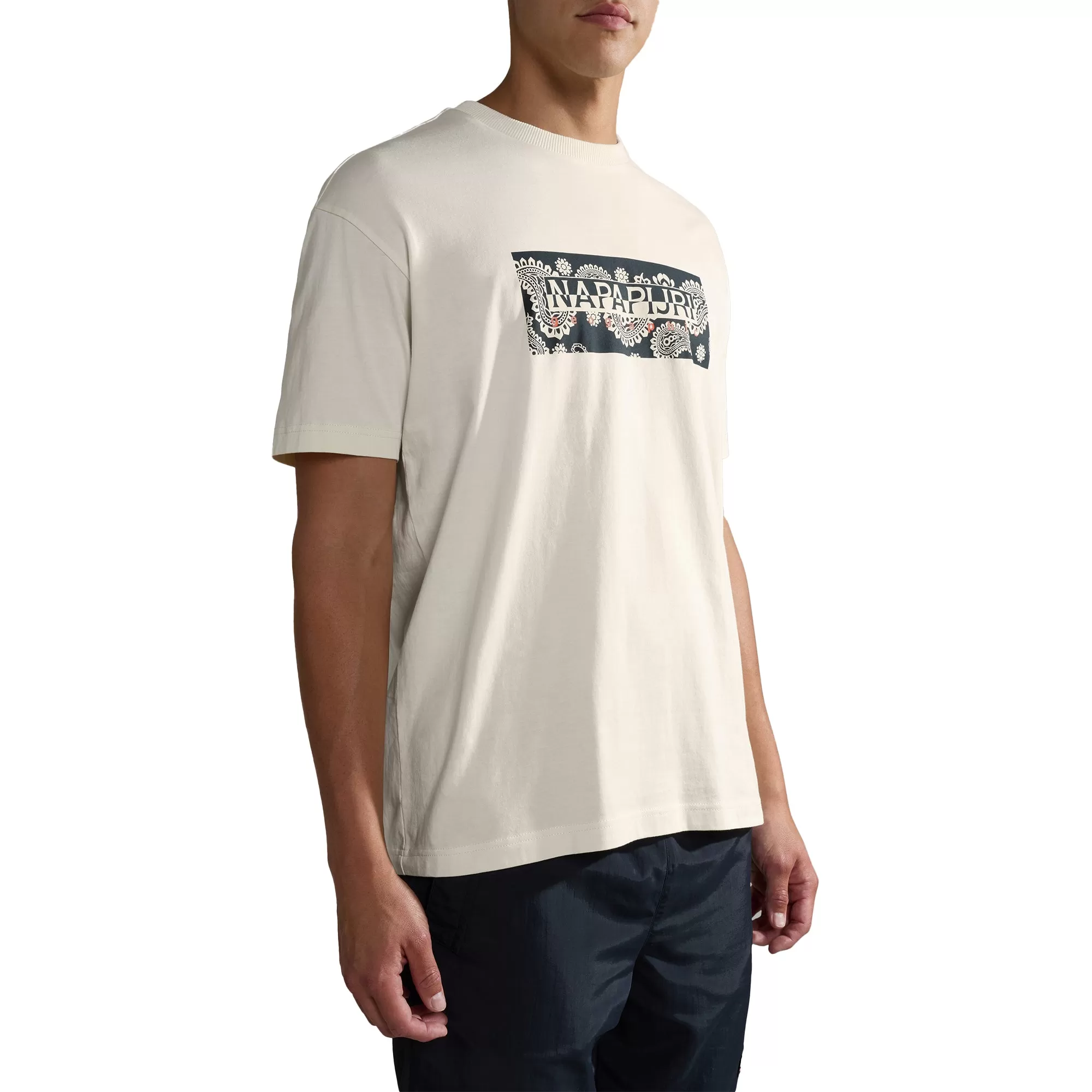 Napapijri Andesite 'Paisley Pack' Tee - Whisper White