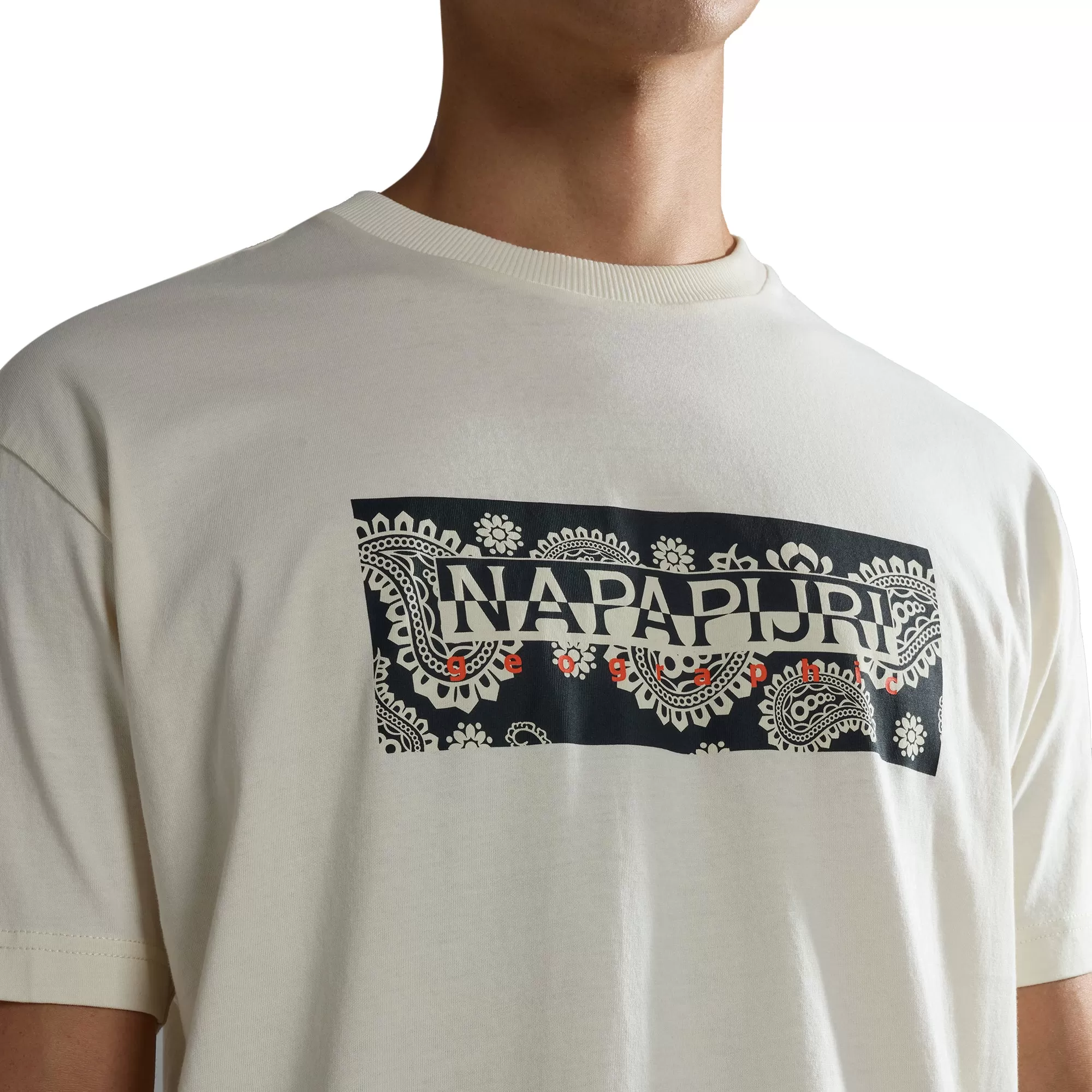 Napapijri Andesite 'Paisley Pack' Tee - Whisper White