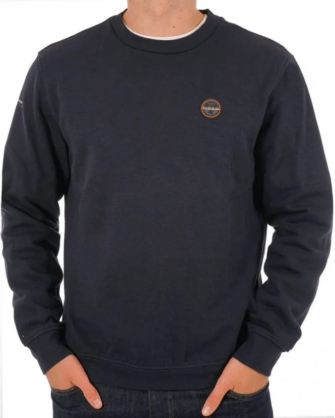 Napapijri Badge Crew Sweatshirt Navy Blue