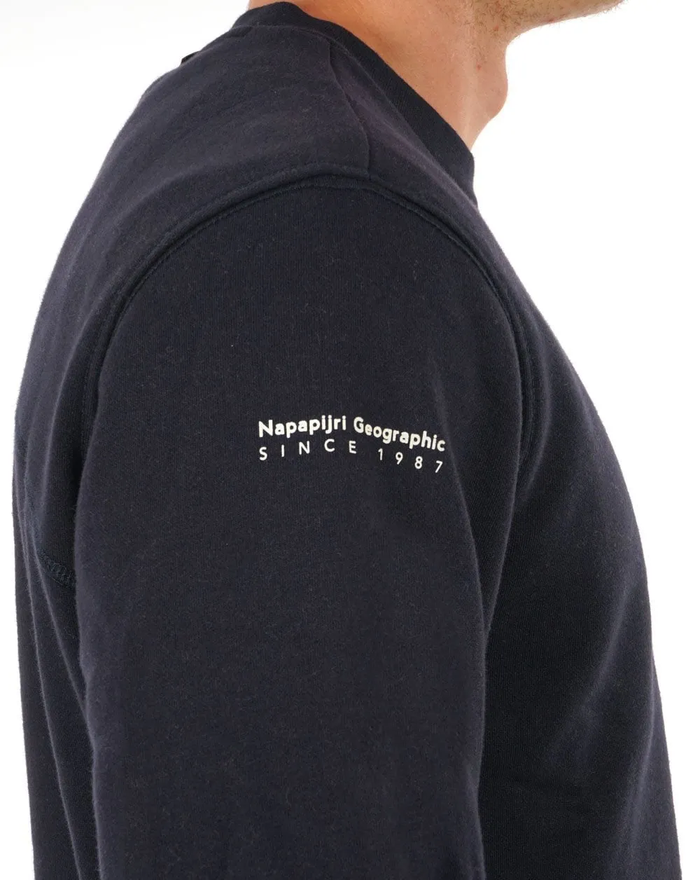 Napapijri Badge Crew Sweatshirt Navy Blue