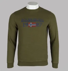 Napapijri Berthow Crew Neck Sweatshirt Green Musk