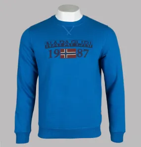 Napapijri Berthow Crew Neck Sweatshirt Plastic Blue