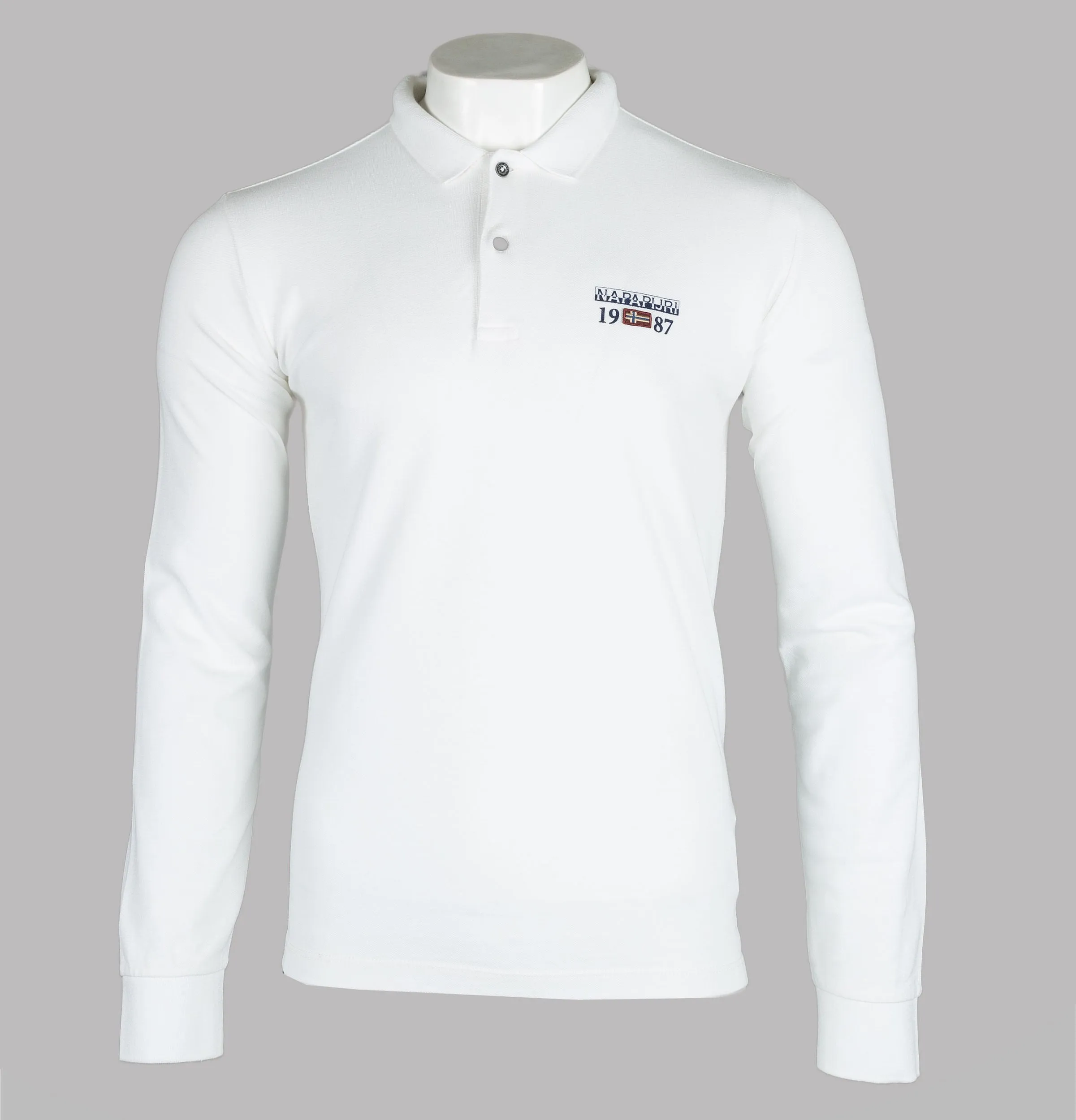 Napapijri Erthow Long Sleeve Polo Shirt Bright White