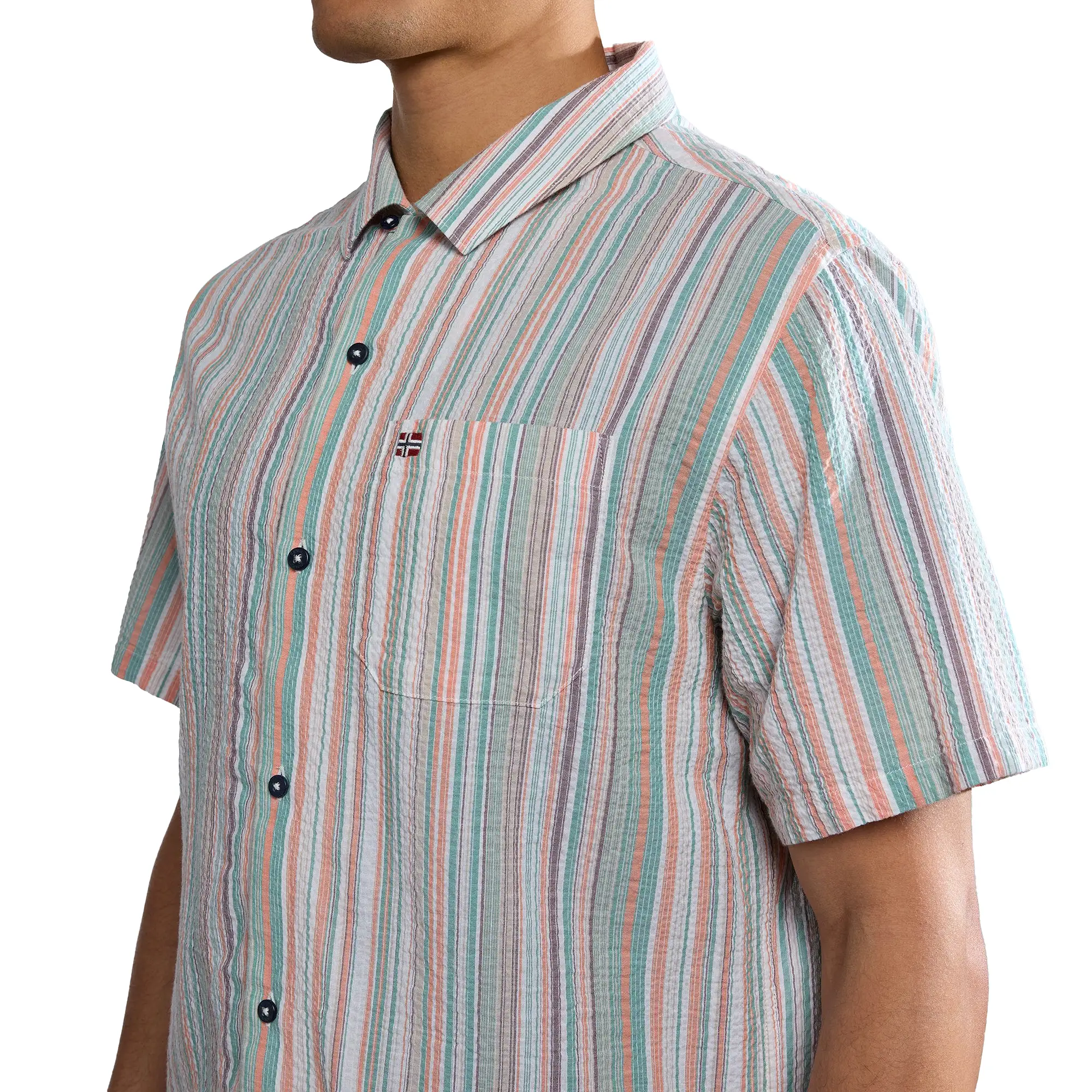 Napapijri G-Tulita Short Sleeve Shirt - Stripe