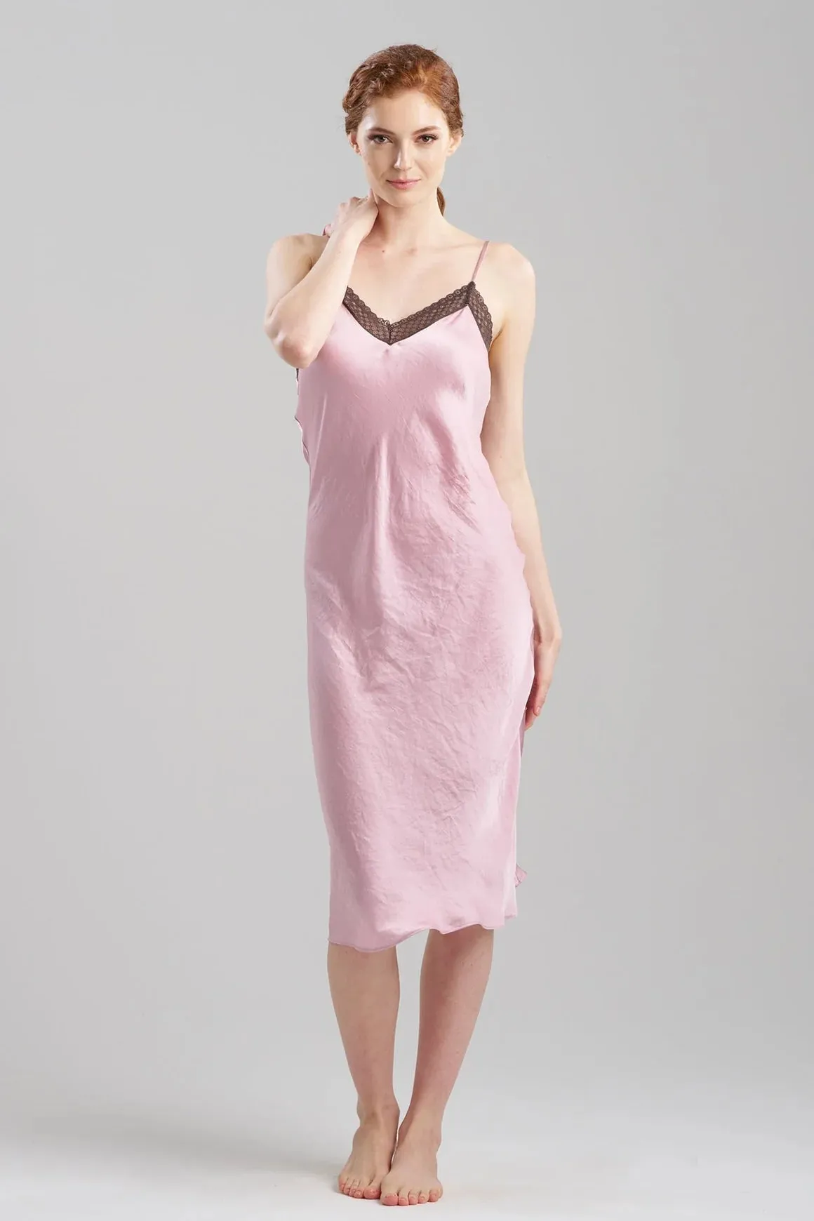 Natori ASHLEY Long Chemise Gown in Rose Quartz 