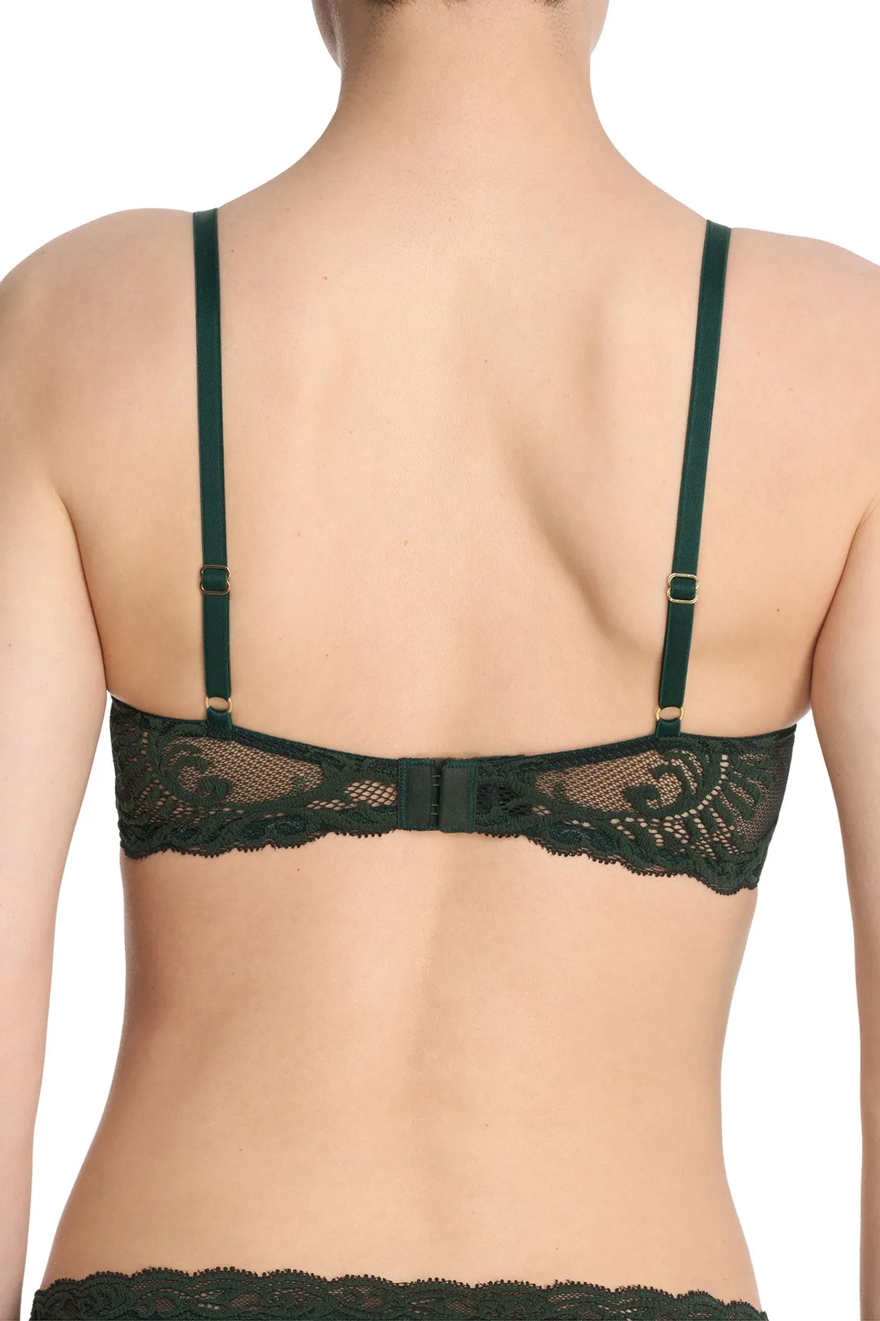 Natori FEATHERS Plunge Bra in Dark Forest 