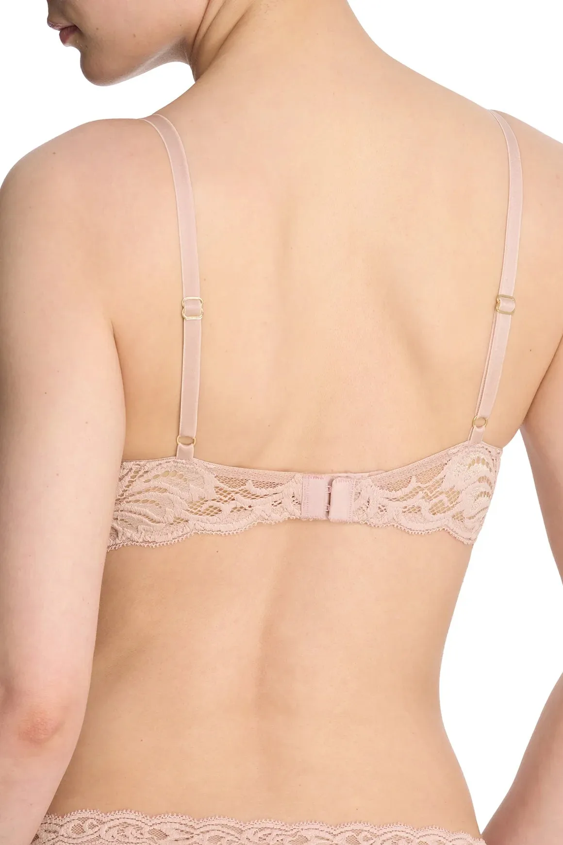 Natori FEATHERS Plunge Bra in Rose Beige 