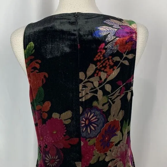 Natori NWTBlack Floral Velvet Dress