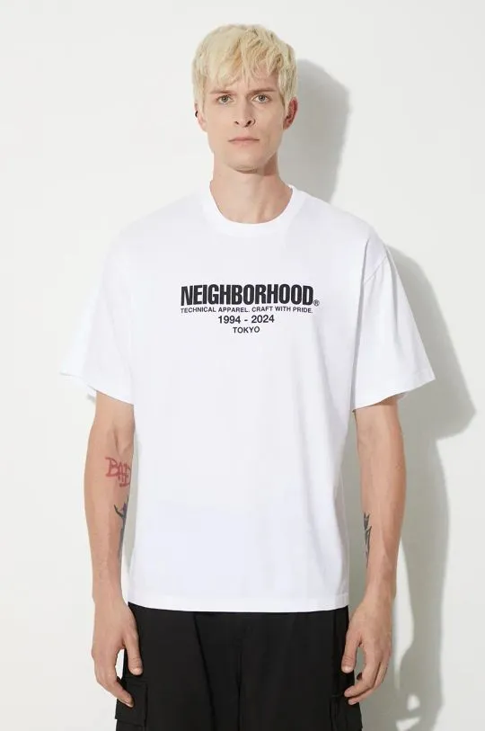 NEIGHBORHOOD t-shirt Tee SS-2 men’s white color with a print 241PCNH.ST02