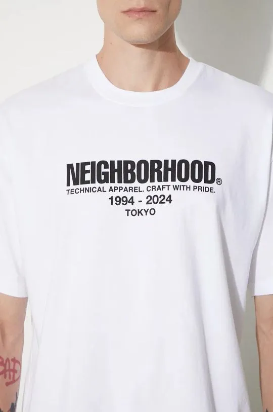 NEIGHBORHOOD t-shirt Tee SS-2 men’s white color with a print 241PCNH.ST02