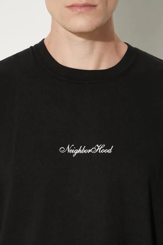 NEIGHBORHOOD t-shirt Tee SS-8 men’s black color with a print 241PCNH.ST08