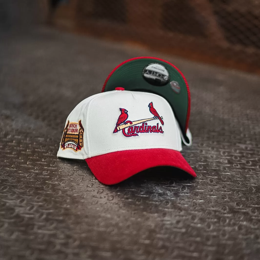 New Era St Louis Cardinals Busch Stadium 9FORTY A-Frame Snapback (White/Red Corduroy)