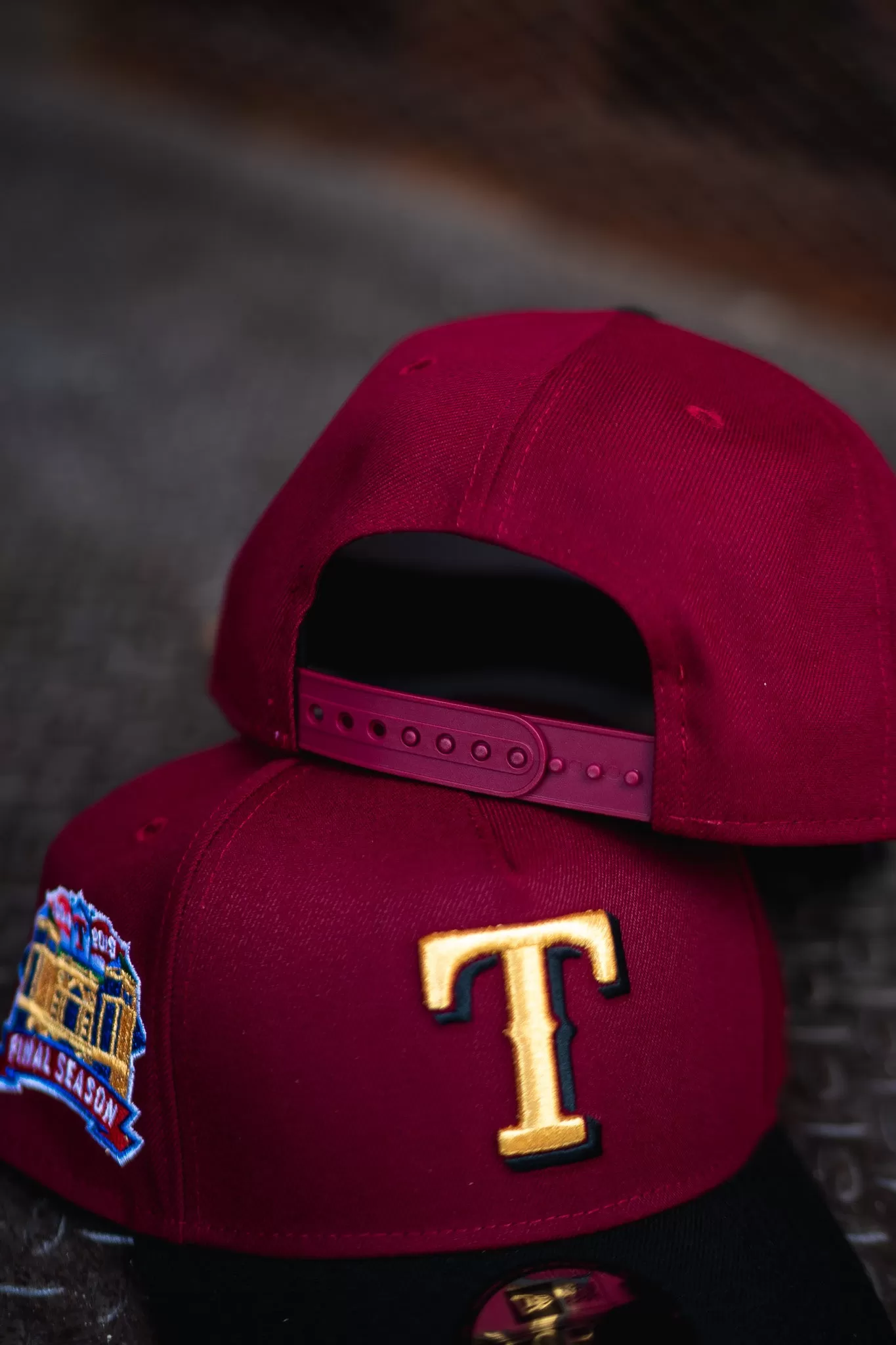 New Era Texas Rangers Final Season 9FORTY A-Frame Snapback (Burgundy/Black)