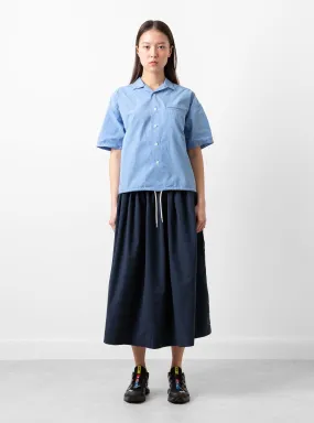 Open Collar Shirt Blue