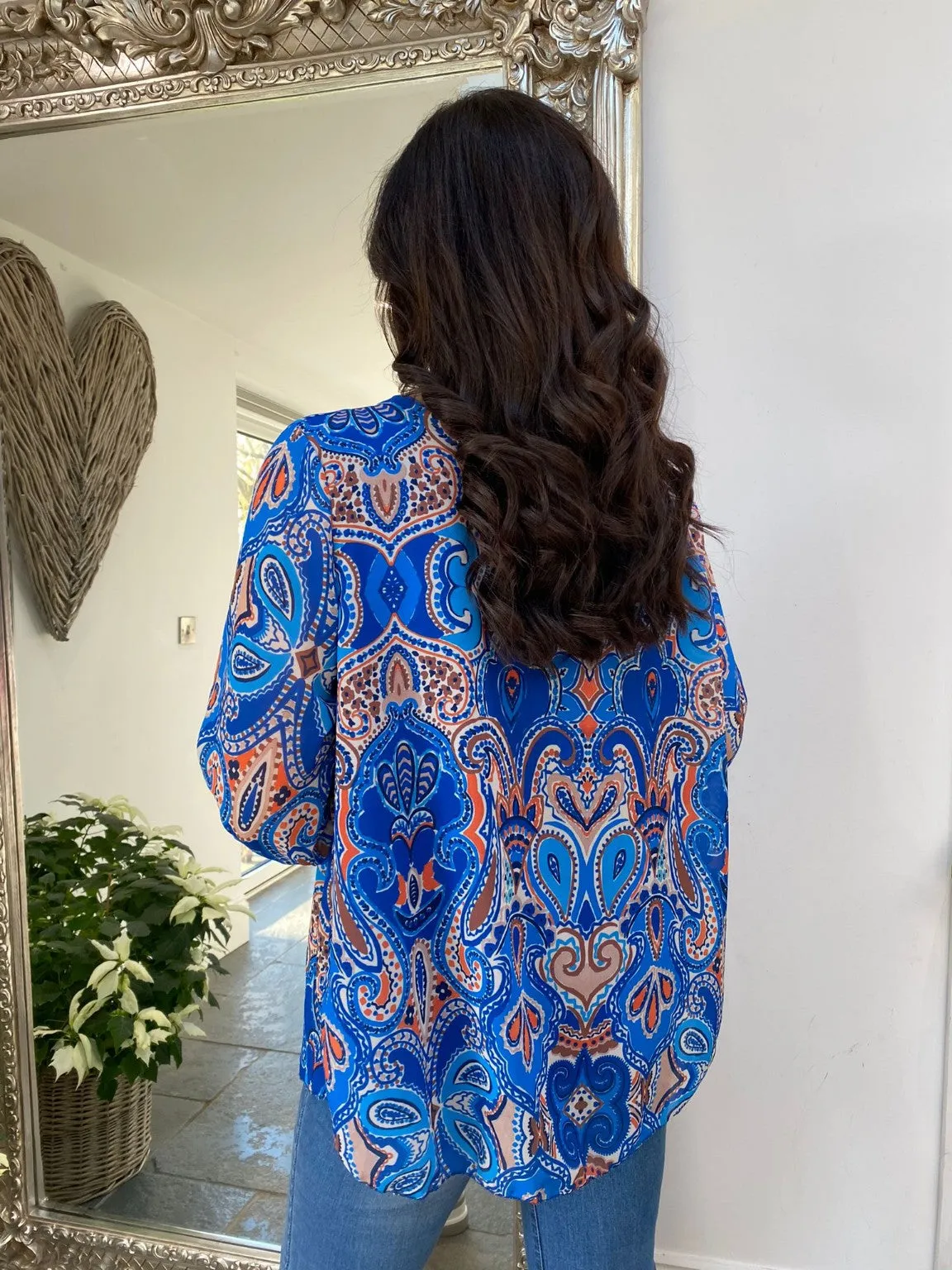 Paisley Chiffon Top Tiena