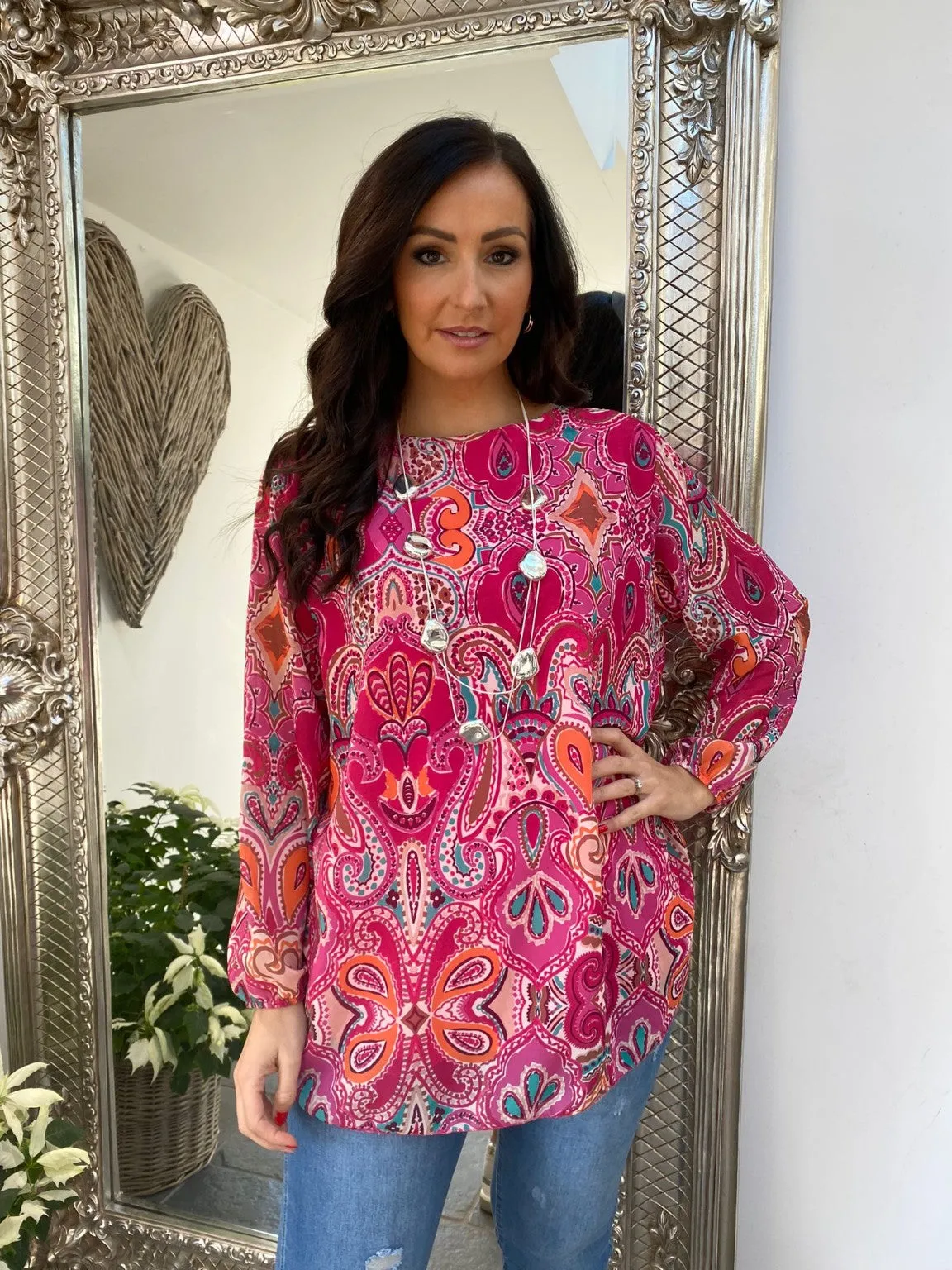 Paisley Chiffon Top Tiena