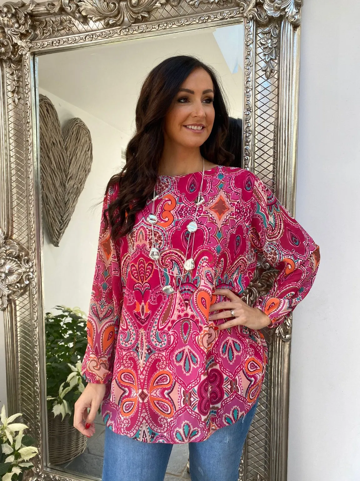 Paisley Chiffon Top Tiena