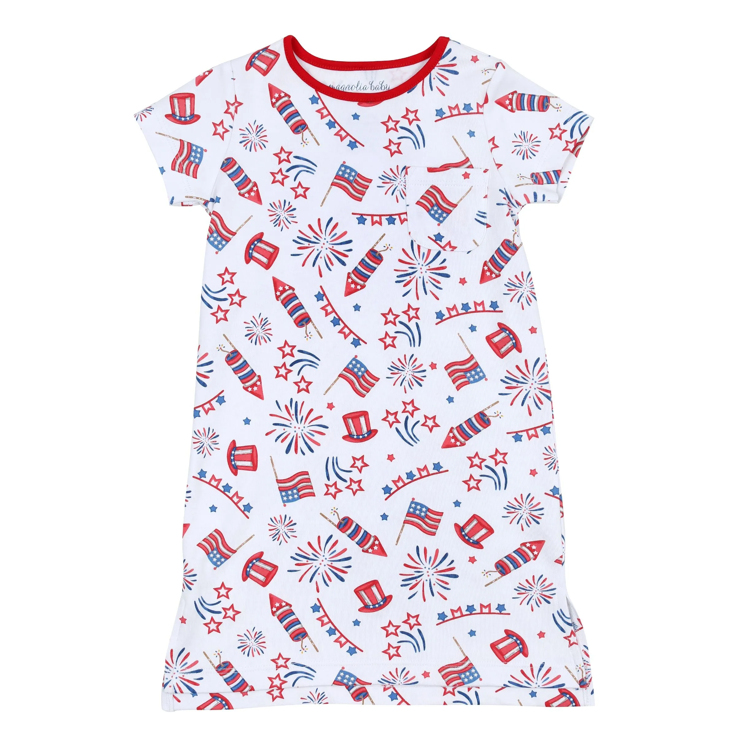 Red, White and Blue Short Sleeve Nightdress